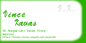 vince kavas business card